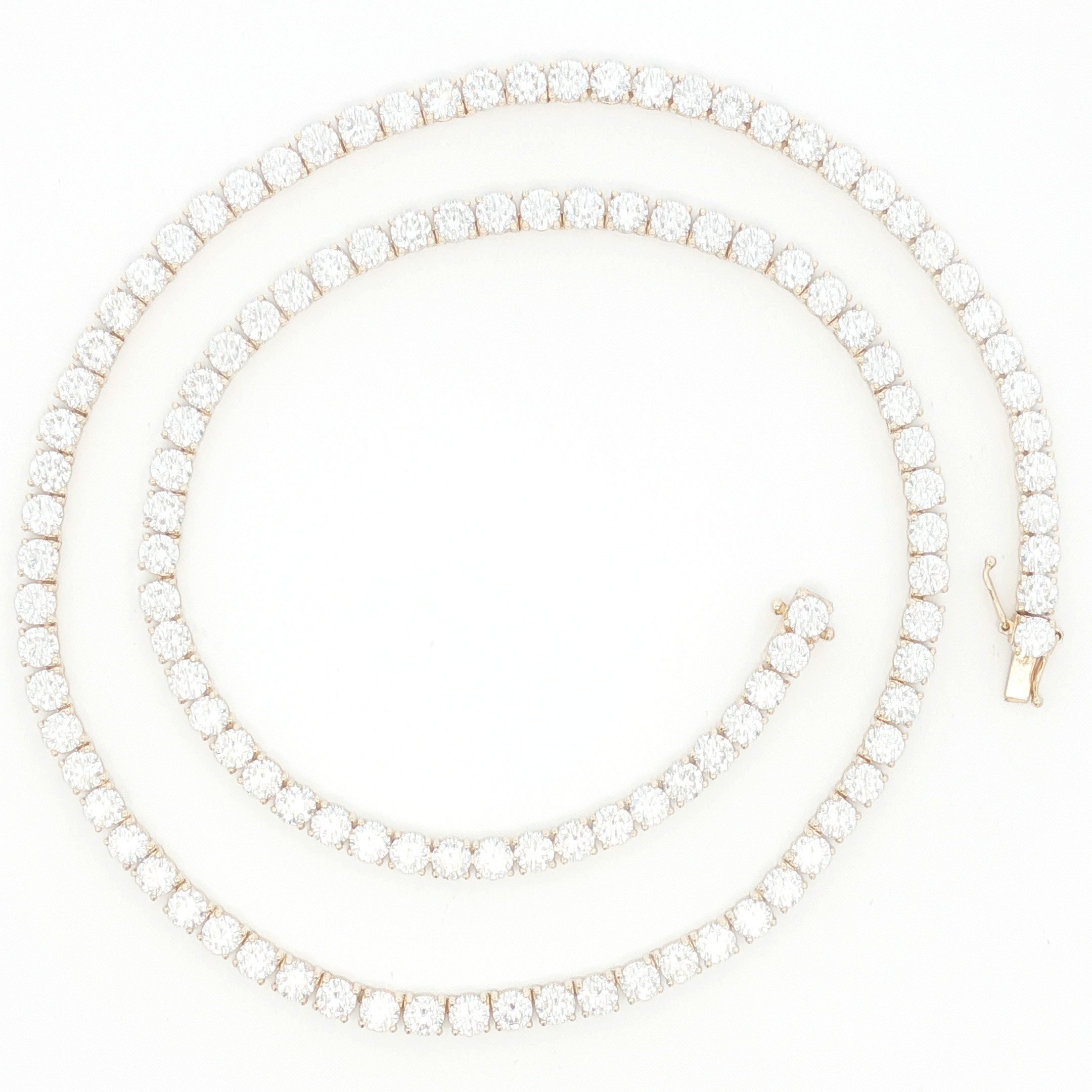 14ct YG Lab Grown Diamond Tennis Necklace