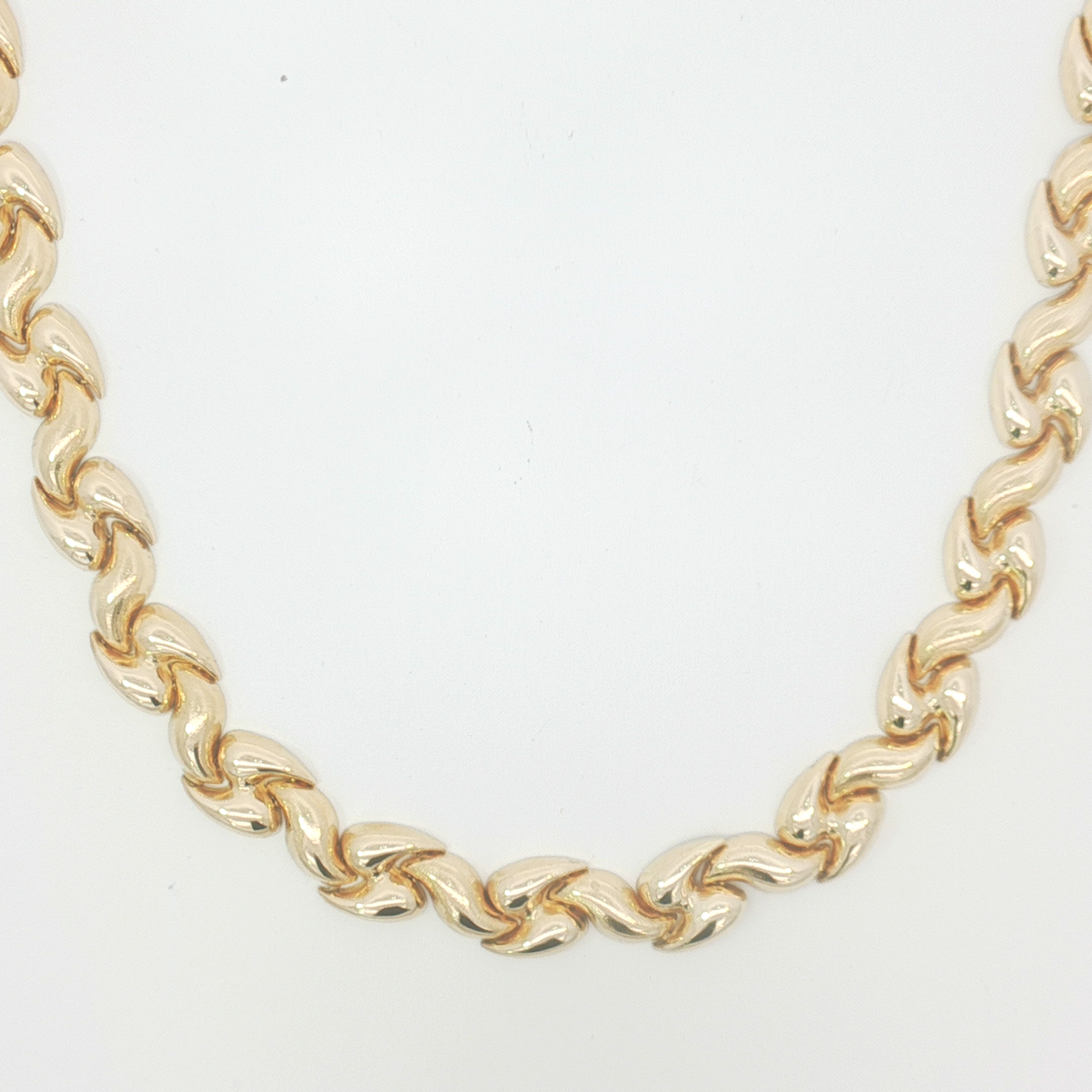 14ct YG Interlocking Link Necklace