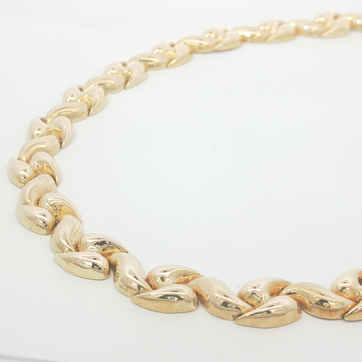 14ct YG Interlocking Link Necklace