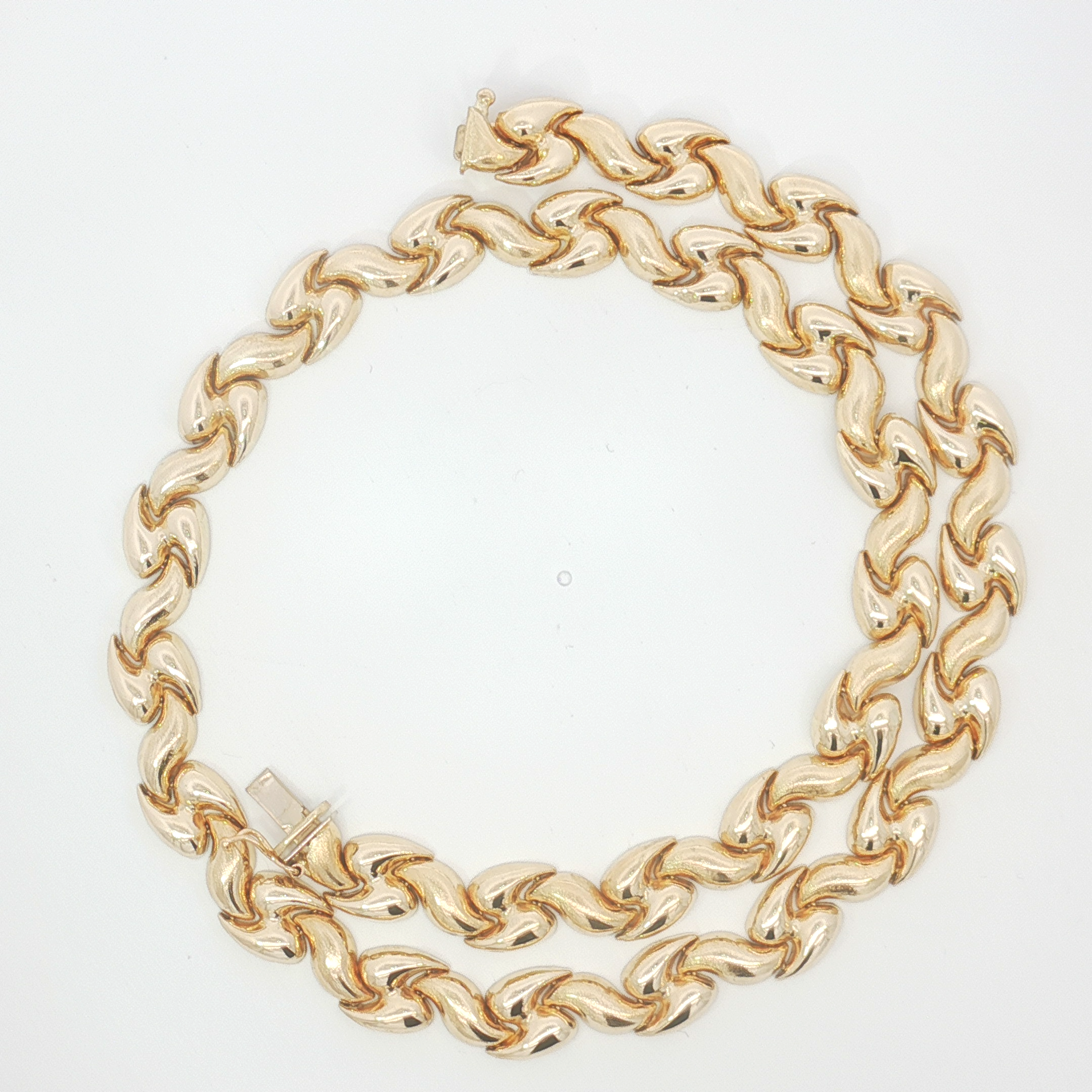 14ct YG Interlocking Link Necklace