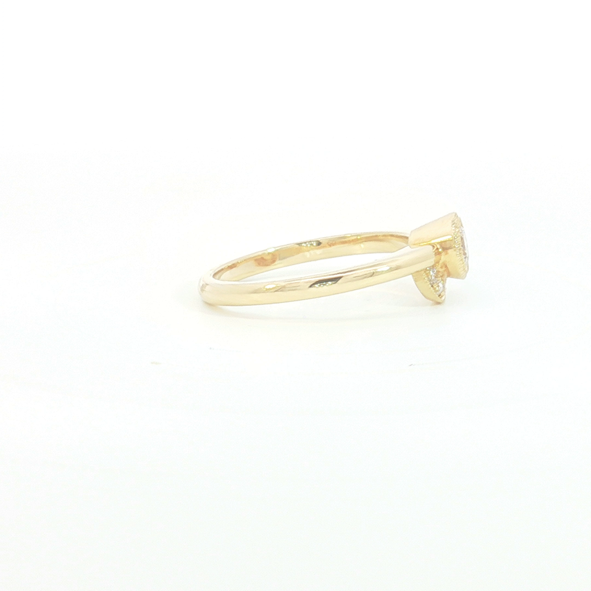 18ct YG Semi Halo Diamond Dress Ring