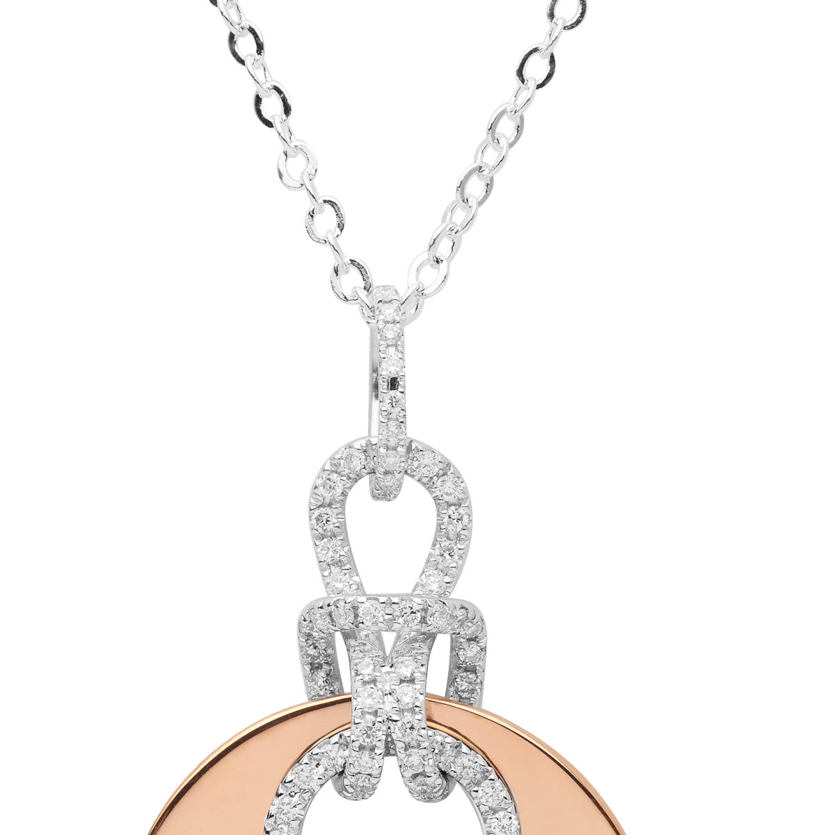 Ladies 18ct Rose Gold Diamond Set Pendant Wishart Jewellers