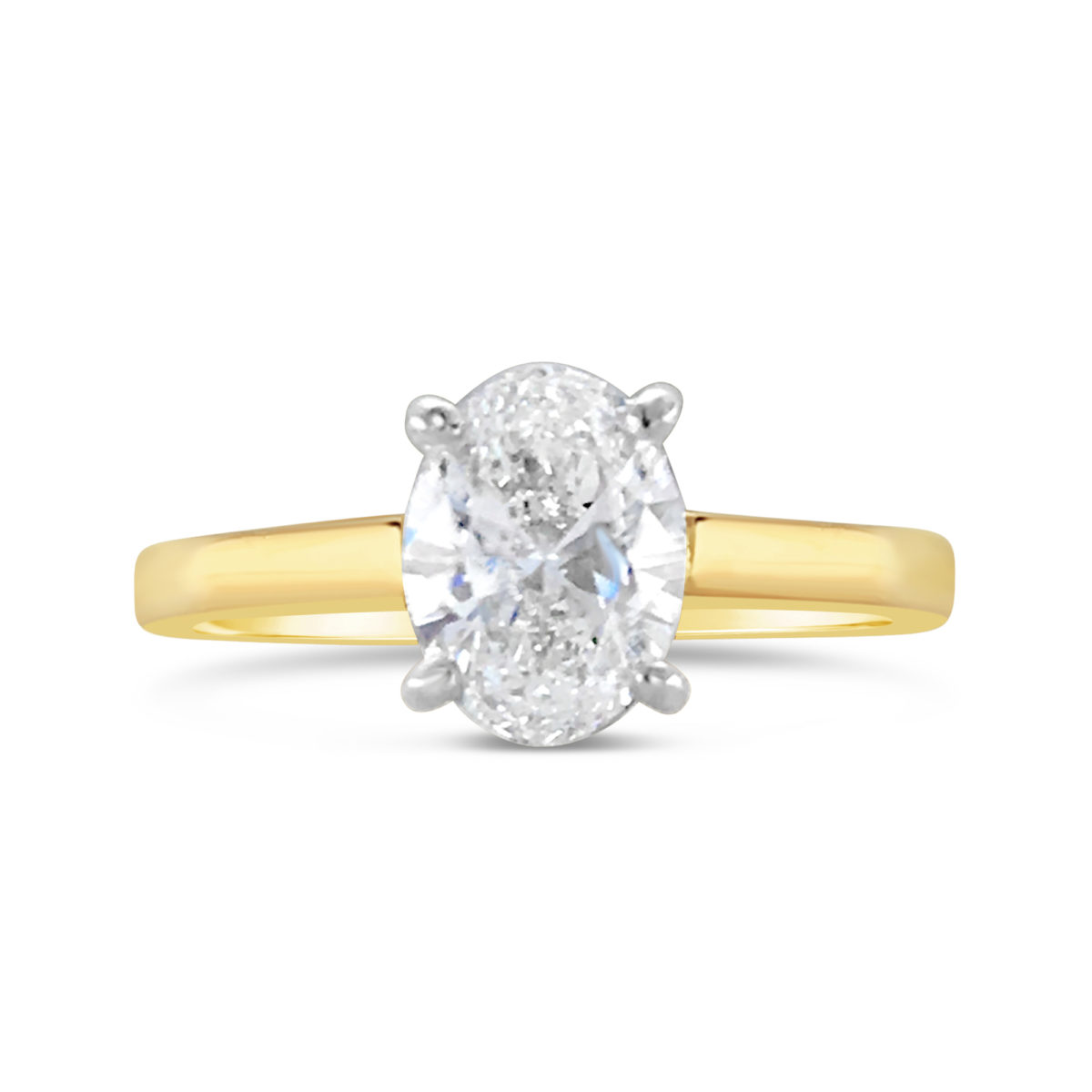 Ladies 18ct Yellow Gold Four Claw Oval Diamond… | Wishart Jewellers